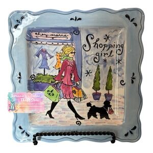 Certified International "Shopping Girl" Decorative Plate by Jennifer Brinley